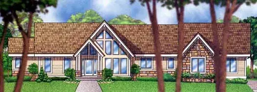 Contemporary house plans 21-834 - front exterior, 3,505 sq ft, 4 bed, 4 bath house plans | Monster House Plans