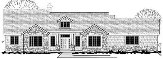 Traditional house plans 21-837 - front exterior, 2,550 sq ft, 3 bed, 2 bath house plans | Monster House Plans