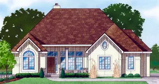 Traditional house plans 21-840 - front exterior, 3,758 sq ft, 4 bed, 3 bath house plans | Monster House Plans
