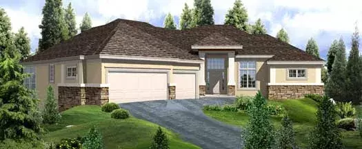 Traditional house plans 21-855 - front exterior, 3,611 sq ft, 4 bed, 3 bath house plans | Monster House Plans