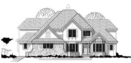 Traditional house plans 21-905 - front exterior, 4,282 sq ft, 4 bed, 3 bath house plans | Monster House Plans