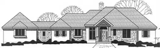 Traditional house plans 21-922 - front exterior, 4,335 sq ft, 5 bed, 4 bath house plans | Monster House Plans