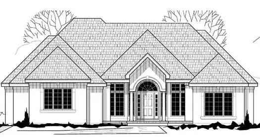 Traditional house plans 21-924 - front exterior, 2,136 sq ft, 2 bed, 2 bath house plans | Monster House Plans