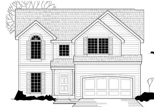 Traditional house plans 21-975 - front exterior, 1,853 sq ft, 4 bed, 2 bath house plans | Monster House Plans