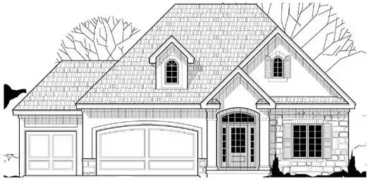 Traditional house plans 21-984 - front exterior, 1,456 sq ft, 2 bed, 2 bath house plans | Monster House Plans