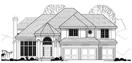 Traditional house plans 21-986 - front exterior, 3,050 sq ft, 4 bed, 3 bath house plans | Monster House Plans