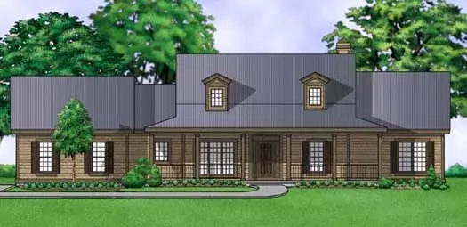 Country house plans 21-995 - front exterior, 2,286 sq ft, 4 bed, 2 bath house plans | Monster House Plans