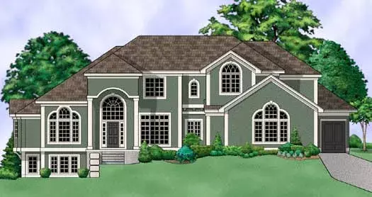 Mediterranean house plans 21-997 - front exterior, 3,894 sq ft, 4 bed, 3 bath house plans | Monster House Plans