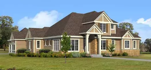 Traditional house plans 21-998 - front exterior, 3,469 sq ft, 5 bed, 4 bath house plans | Monster House Plans