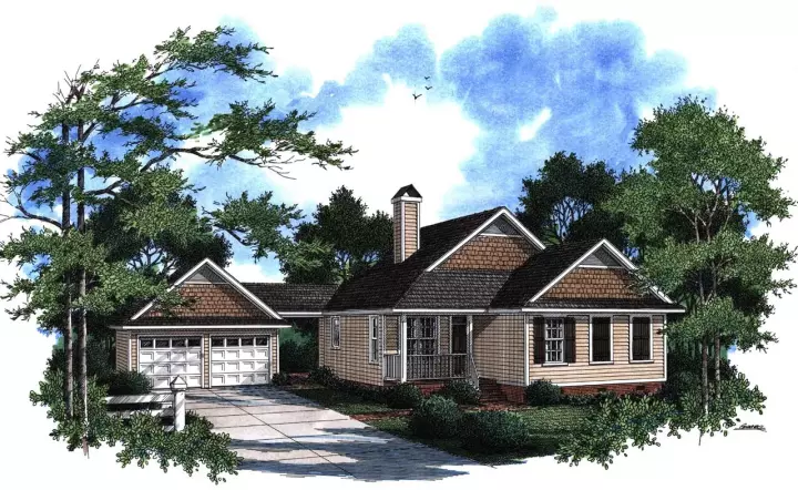 Country house plans 22-113 - front exterior, 1,430 sq ft, 3 bed, 2 bath house plans | Monster House Plans