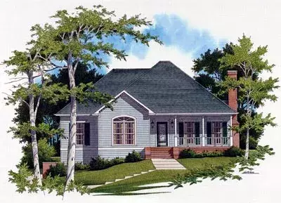 Country house plans 22-127 - front exterior, 1,631 sq ft, 3 bed, 2 bath house plans | Monster House Plans
