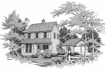 Traditional house plans 22-131 - front exterior, 1,687 sq ft, 4 bed, 2 bath house plans | Monster House Plans