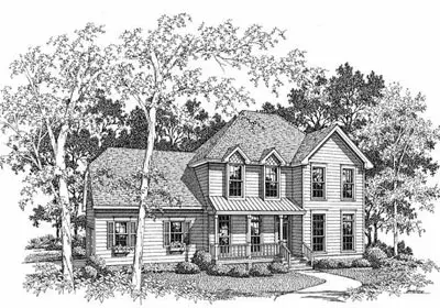 Country house plans 22-132 - front exterior, 1,701 sq ft, 3 bed, 2 bath house plans | Monster House Plans