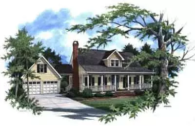 Country house plans 22-150 - front exterior, 1,874 sq ft, 4 bed, 2 bath house plans | Monster House Plans