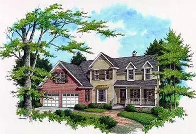 Country house plans 22-155 - front exterior, 1,984 sq ft, 3 bed, 2 bath house plans | Monster House Plans