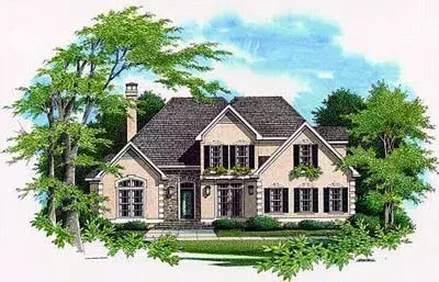 European house plans 22-160 - front exterior, 2,024 sq ft, 3 bed, 2 bath house plans | Monster House Plans