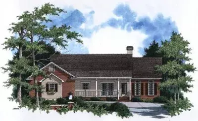 Country house plans 22-164 - front exterior, 2,158 sq ft, 4 bed, 3 bath house plans | Monster House Plans