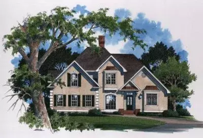 European house plans 22-165 - front exterior, 2,210 sq ft, 3 bed, 2 bath house plans | Monster House Plans