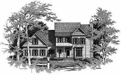 Country house plans 22-167 - front exterior, 2,235 sq ft, 4 bed, 2 bath house plans | Monster House Plans
