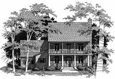Plantation house plans 22-169 - front exterior, 2,327 sq ft, 3 bed, 2 bath house plans | Monster House Plans