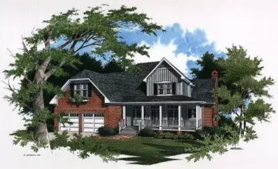 Country house plans 22-174 - front exterior, 2,659 sq ft, 4 bed, 3 bath house plans | Monster House Plans