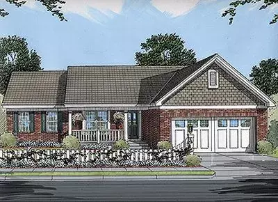 Traditional house plans 23-106 - front exterior, 1,426 sq ft, 3 bed, 2 bath house plans | Monster House Plans
