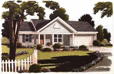 Traditional house plans 23-111 - front exterior, 1,488 sq ft, 3 bed, 2 bath house plans | Monster House Plans
