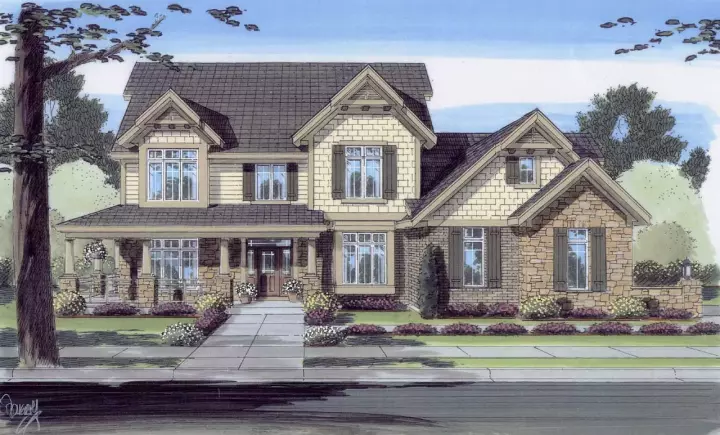 Country house plans 23-117 - front exterior, 3,016 sq ft, 4 bed, 2 bath house plans | Monster House Plans