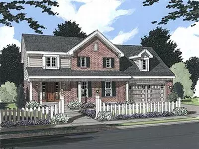 Southern Colonial house plans 23-122 - front exterior, 1,575 sq ft, 3 bed, 2 bath house plans | Monster House Plans