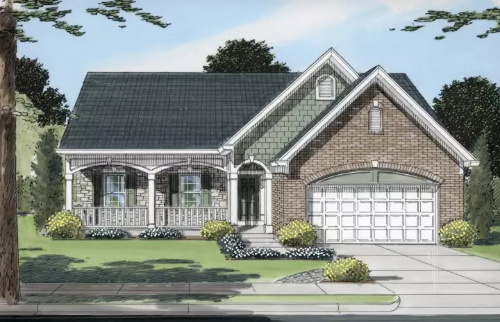 Traditional house plans 23-143 - front exterior, 1,664 sq ft, 3 bed, 2 bath house plans | Monster House Plans
