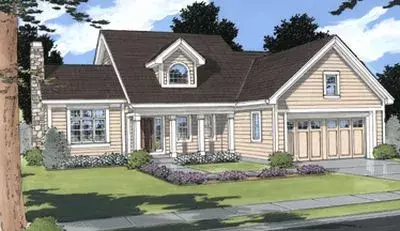 Traditional house plans 23-144 - front exterior, 1,697 sq ft, 3 bed, 2 bath house plans | Monster House Plans