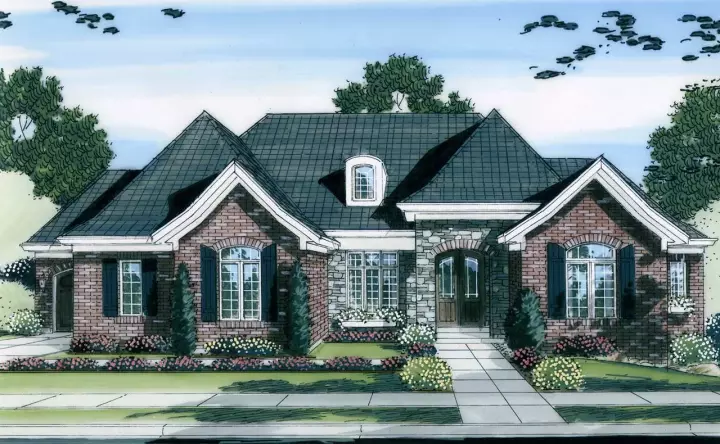 Southern house plans 23-145 - front exterior, 2,836 sq ft, 3 bed, 2 bath house plans | Monster House Plans