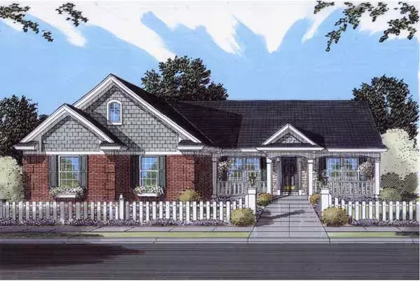 Southern house plans 23-148 - front exterior, 1,700 sq ft, 3 bed, 2 bath house plans | Monster House Plans