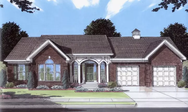 European house plans 23-155 - front exterior, 1,751 sq ft, 3 bed, 2 bath house plans | Monster House Plans