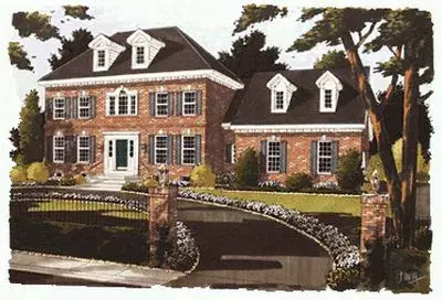 Southern Colonial house plans 23-231 - front exterior, 2,422 sq ft, 4 bed, 2 bath house plans | Monster House Plans