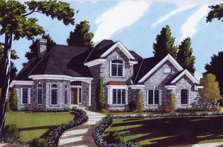Traditional house plans 23-274 - front exterior, 2,403 sq ft, 4 bed, 3 bath house plans | Monster House Plans