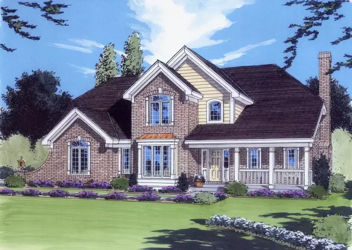 Country house plans 23-302 - front exterior, 2,576 sq ft, 4 bed, 2 bath house plans | Monster House Plans