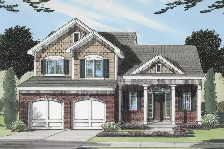 Traditional house plans 23-402 - front exterior, 2,118 sq ft, 4 bed, 2 bath house plans | Monster House Plans