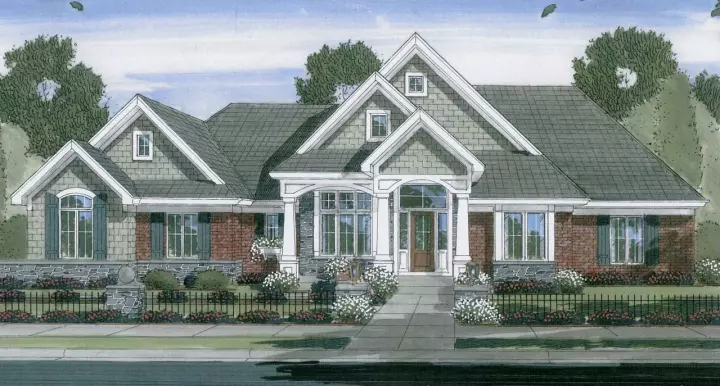 Southern house plans 23-411 - front exterior, 2,619 sq ft, 2 bed, 2 bath house plans | Monster House Plans