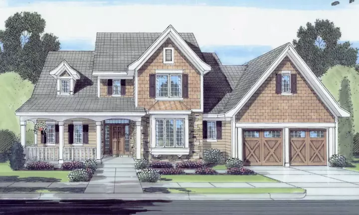 Country house plans 23-426 - front exterior, 2,294 sq ft, 4 bed, 2 bath house plans | Monster House Plans
