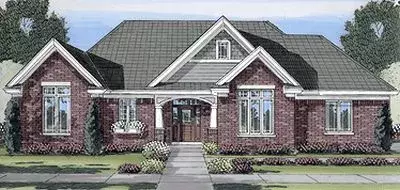 Traditional house plans 23-438 - front exterior, 2,437 sq ft, 3 bed, 2 bath house plans | Monster House Plans