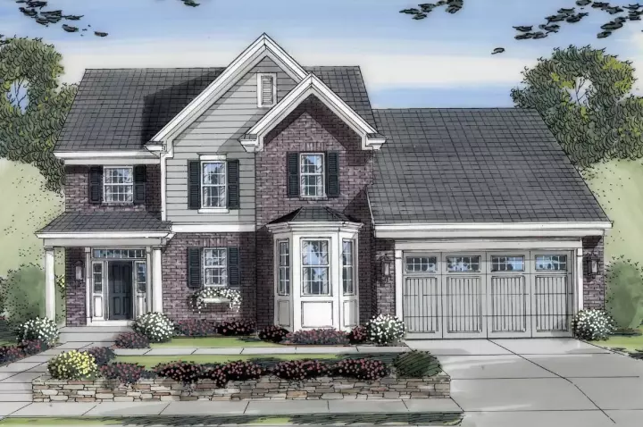 Traditional house plans 23-449 - front exterior, 1,835 sq ft, 3 bed, 2 bath house plans | Monster House Plans