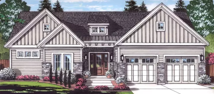 Craftsman house plans 23-456 - front exterior, 1,871 sq ft, 3 bed, 2 bath house plans | Monster House Plans