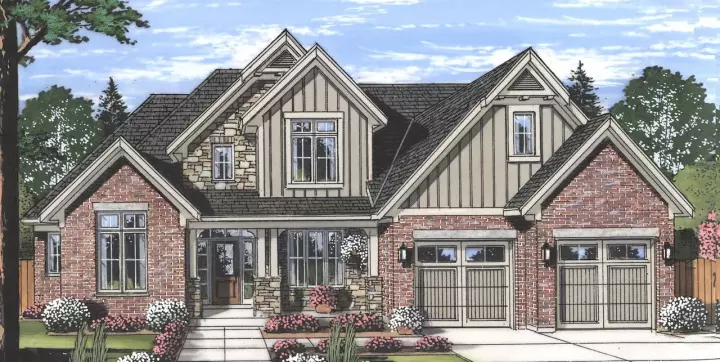 Craftsman house plans 23-461 - front exterior, 2,546 sq ft, 4 bed, 2 bath house plans | Monster House Plans