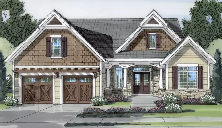 Country house plans 23-468 - front exterior, 2,316 sq ft, 4 bed, 2 bath house plans | Monster House Plans