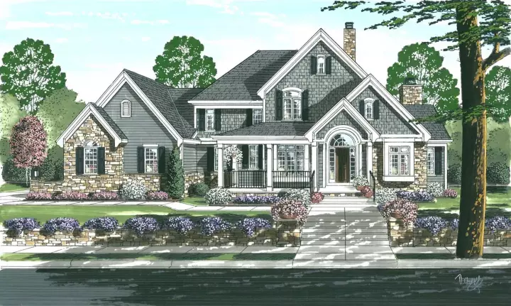 Southern house plans 23-474 - front exterior, 3,192 sq ft, 4 bed, 3 bath house plans | Monster House Plans