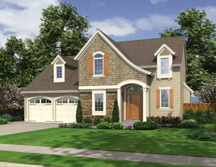 French Country house plans 23-481 - front exterior, 1,789 sq ft, 3 bed, 2 bath house plans | Monster House Plans