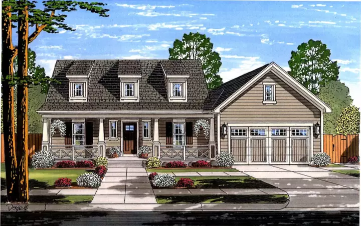 Country house plans 23-483 - front exterior, 1,664 sq ft, 3 bed, 2 bath house plans | Monster House Plans