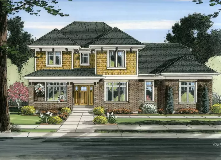 Craftsman house plans 23-489 - front exterior, 2,697 sq ft, 4 bed, 2 bath house plans | Monster House Plans