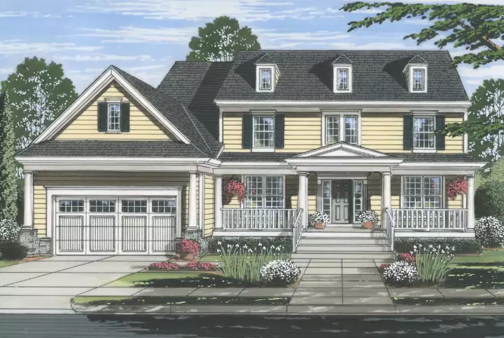 Country house plans 23-492 - front exterior, 2,919 sq ft, 4 bed, 2 bath house plans | Monster House Plans